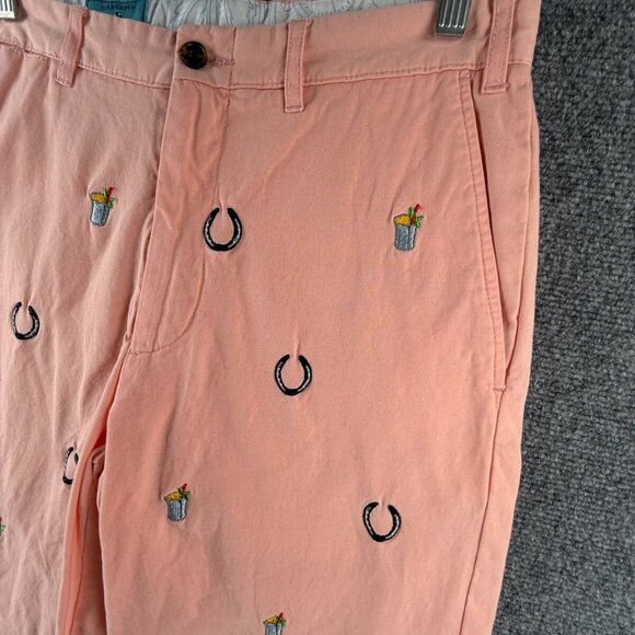 Castaway Nantucket Island Pants Embroidered Salmon Chino Horseshoes ACTL 30X28 - Picture 3 of 16
